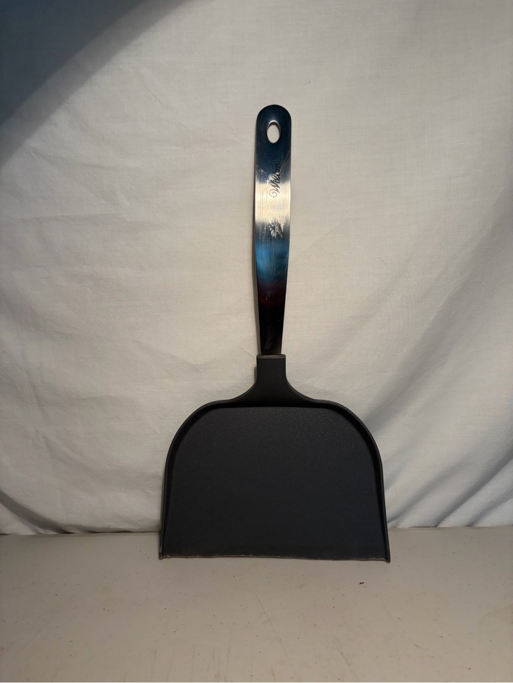 Hilton Stainless Steel Handle Black nylon spatula turner extra wide